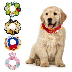 강아지 스카프 고양이 케이프 목걸이 가을 겨울 턱받이 소형 부드러운 파티 중형 니트