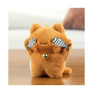 인형키링 봉제 털 검은 회색 갈색 노란 아기 미니 냥이 가방고리 백팩참 패브릭