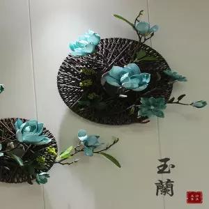 감성 인테리어 액자 빈티지 화분 디자인 꽃병 포인터 풍 벽 장식 입체 원형 벽걸이 거실 배경 식물 및 꽃