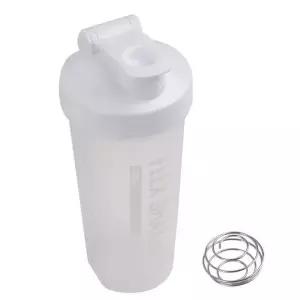 쉐이크 휴대용 (화이트) 물통-600ml 용량눈금