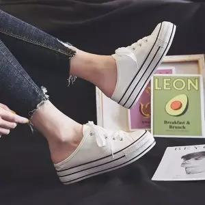 패션스니커즈 통굽 데일리 키높이단화 뮬 클래식 슬리