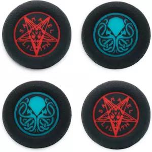 플레이렐름 소프트 고무 실리콘 프린팅 엄지 그립 커버 x 4 (PS5 PS4 Xbox Series X /S One Switch PRO