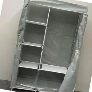 조립식 비키실속니옷장 2단 그레이 시스템행거 커버형 미