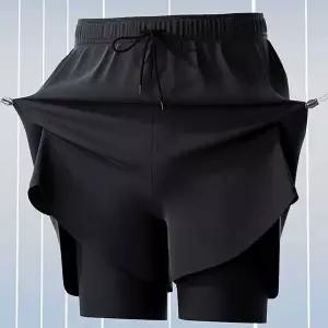 여름철 땀 흡수 빠른 경량 이중 아웃도어 스포츠 쇼츠 경량반바지