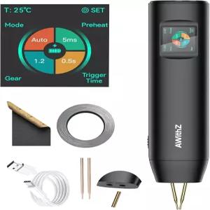휴대용 18650 배터리 스폿 용접기 1.5인치 LCD 디스플레이 AWithZ 99 조절 가능한 레벨 자동 모드/수동