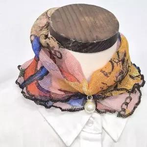 [하프클럽/]화사한 레이어드 진주 쁘띠스카프 악세서리 스카프