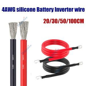 4게이지 내열성 실리콘 와이어 25mm² 인버터 태양광 자동차 RV용 M6 M8 M10 매트 카펫 러그가 있는 배터리