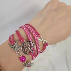 매듭 우정팔찌 잉꼬팔찌 팔찌 여름팔찌 발찌 핑크 잉꼬새 여름발찌 패션발찌