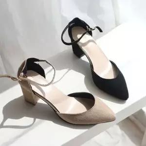 [하프클럽/]여성 스웨이드 힐 구두 데일리 메리제인 구두 단화