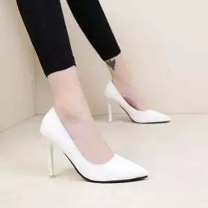 [하프클럽/]레더 정장화 뾰족코 구두 여성 애나멜 펌프스 힐