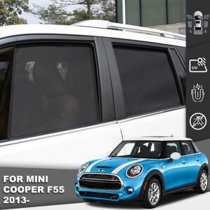 미니 소형 쿠퍼 해치 F55 2014-2024 용 자기 자동차 차양 앞 유리 커튼 커튼 후면 베이비 윈도우 메쉬 Sun