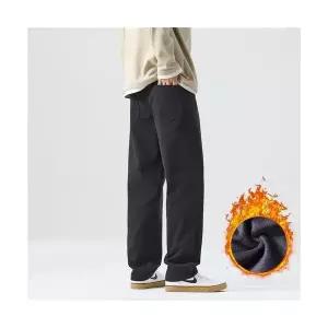 남자 기본 바지 면 린넨 가을 겨울 기모 별 하늘색 배기 캐주얼 스트레이트핏 편안한긴 M스포4