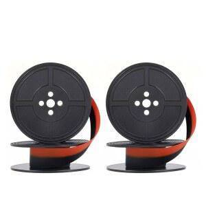 [미국배송] 2쌍 타자기 리본 유니버설 내구성 트윈 스풀 교체 스미스 코로나와 호환 로열 클래식 대부분의 빈티지 블랙/레드 에 적합