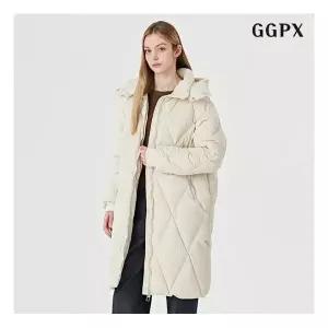 지지피엑스 GGPX 정상가: 209000원ㅣ다이아 퀼팅 후드 투웨이 집업 롱 패딩 점퍼 GODJJ034D 367941