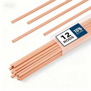 12개의 브레이징 로드 AWS BCuP-5 15% 은 솔더 포스 구리 합금 평판 용접봉 0.050