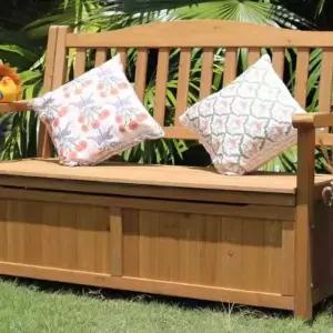 야외등받이 수납형벤치 발코니보관함 빈티지의자 청록색