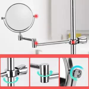 샤워바 면도경 소형 회전 확대 자바라거울 보조 확대경 욕실용 면도용 욕실