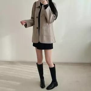 (선택옵션 웜그레이)여성자켓 여성반코트 카라 여자코트 포근한 예쁜코트 숏코트 여성겨울코트