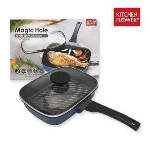 생선 구이팬 냄새 안나는 연기 스테이크팬 키친플라워 매직홀 27x21cm 없는