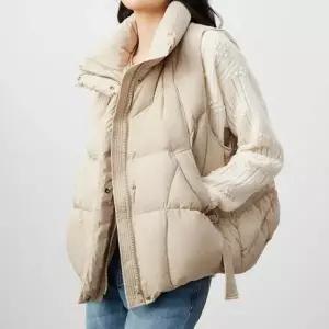 오리털 패딩조끼 하이넥 따뜻한 조끼 베이직컬러 간절기 겨울 조끼패딩 데일리룩