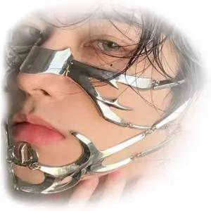 여성용 YYDSVO보 펑크 기계식 마스크 남성 할로윈 파티 프롬 메탈 코스프레 쥬얼리 선물