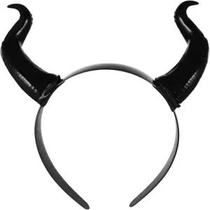 솔루스트레 블랙 혼 헤어밴드 데빌 헤어 액세서리 고딕 할로윈 코스프레 파티 헤드피스 7.87인치 옥스