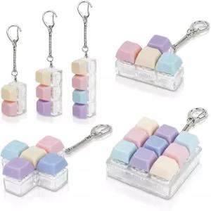 6 PCS 키보드 피젯 장난감 키체인 클리커 - 스트레스를 해소하고 시간을 절약할 수 있는 창의적인 선물