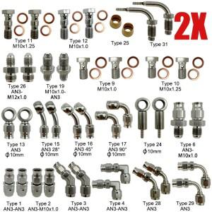[호환품]2X 스테인레스 스틸 3AN 바이크 오토바이 모터 자전거 유압 브레이크 오일 호스 라인 밴조 피팅 10