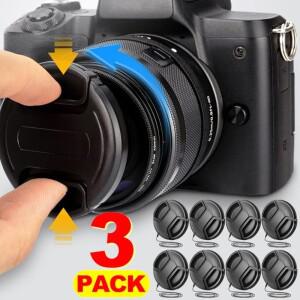 1-3개 범용 카메라 렌즈 캡 스트랩 포함 캐논호환 니콘 호환 소니호환 후지호환 올림푸스호환 DSLR 커버 49