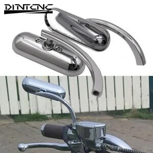 바이크 오토바이 백미러 M8 M10 미니 소형 호환 블랙 할리 길쭉한 타원형 알루미늄 스틸 조절 가능