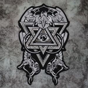 펑크 아이 해골 꽃 바이커 조끼 자수 패치 온/바느질 재킷 셔츠 전체 뒷면 바이크 오토바이 패션