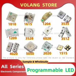 Ws2812b 1515 5050 3528 6028 4020 1204 0807 5V 1010 미니 소형 SMD LED RGB 칩 주소 지정 가능 디지털 픽