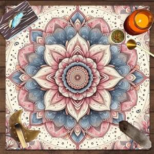 VIKAMA 타로 테이블보 신비로운 해와 달 디자인 점술 의식 제단 천 명상 커버