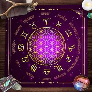 VIKAMA 방수 타로 테이블보 점술 카드 판독용 만 호환다라 갤럭시 호환 패턴 제단 천 명상 매트