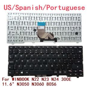 lenovo 호환 WINBOOK N22 N23 N24 300E 11.6 N3050 N3060 80S6 노트북 PC 교체 용 새 미국  포르투갈어 키