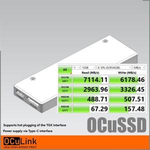 Ocussd PCI-E 4.0 X4 64Gbps Oculink SSD 외장 케이스 모바일 하드 디스크 박스 Pcie NVME M.2 M Key
