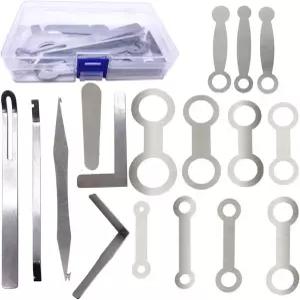 투오렌 목관악기 수리 도구 세트 색소폰 플루트 패드 레벨링 스프링 후크 키 커버 조정 키트 팩 17개