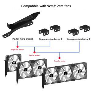 컴퓨터 수냉 시스템 워터블록 그래픽 카드 쿨러 듀얼 선풍기 마운트 랙 PCI 슬롯 브래킷 90mm 120mm