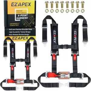 EZAPEX 4 포인트 하네스 2인치 스트랩 업그레이드된 헤비 듀티 버클 통풍 메모리 폼 패딩이 있는 폴라리스