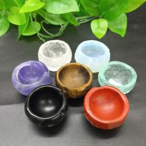 자연 꿈 자수정 타이거 아이 스톤 티 컵 조각 치유 크리스탈 그릇 장식 홈 수집 요술