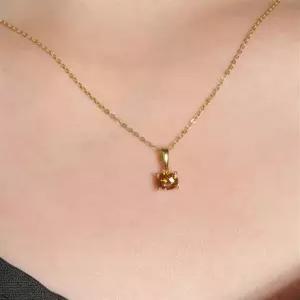 3부 천연 꼬냑 다이아 펜던트 샌즈 샴페인 클래식 4프롱 메달 여자 기념일 선물 생일