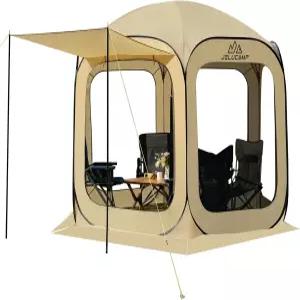 JELUCAMP 10x10 피트 팝업 스크린 하우스 텐트 - 모기장이 달린 즉석 가제보 캐노피 4-6인용 휴대용 뒷마당