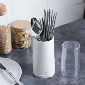 스토리빙 스탠드형 뚜껑있는 물빠짐 북유럽 수저통 물빠짐수저통 수저통