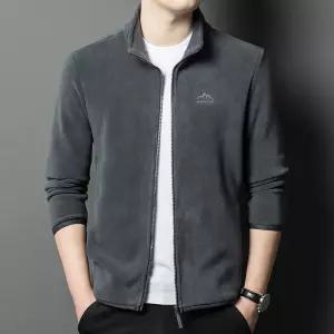 남자 긴팔티 맨투맨 폴라폴리스 재킷 추동 캐주얼 하이넥 가디건 다운코트 유행4