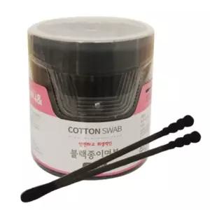 면봉 200P 블랙 종이면봉 스크류타입 위생면봉 화장면봉 아기면봉 순면면봉