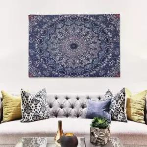 M 패브릭 기하학 만다라 대형 포스터 (WFKBJXZ)