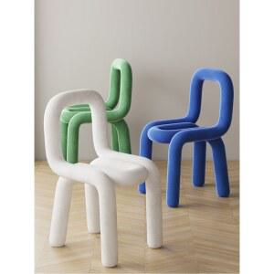 호텔 의자 특이한의자 디자인 스틸 암체어 방수 거실 대기실 미니맥시 Blue bold