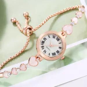 튜얼리 러블리 슬라이드 여성 손목시계 로즈골드