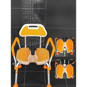 욕실 의자 목욕 용 고령 용목욕의자 바퀴 조절 배변 샤워의자 욕실의자