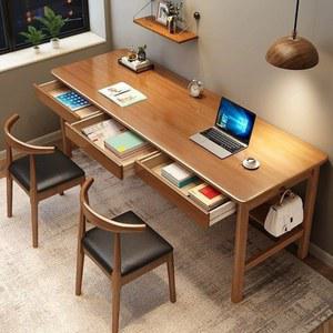 원목 더블 책상 2인용 우드 거실 콤비네이션 서화 세트 무유 레저 데스크톱